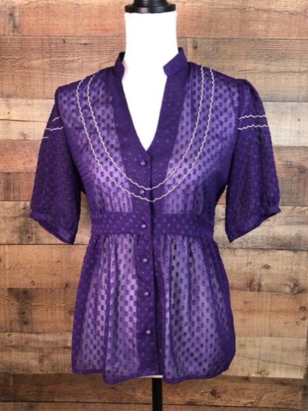 Juniors Size Small BANANA REPUBLIC Sheer Purple Blouse